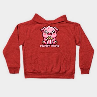 Popcorn pig for cinema lovers Kids Hoodie